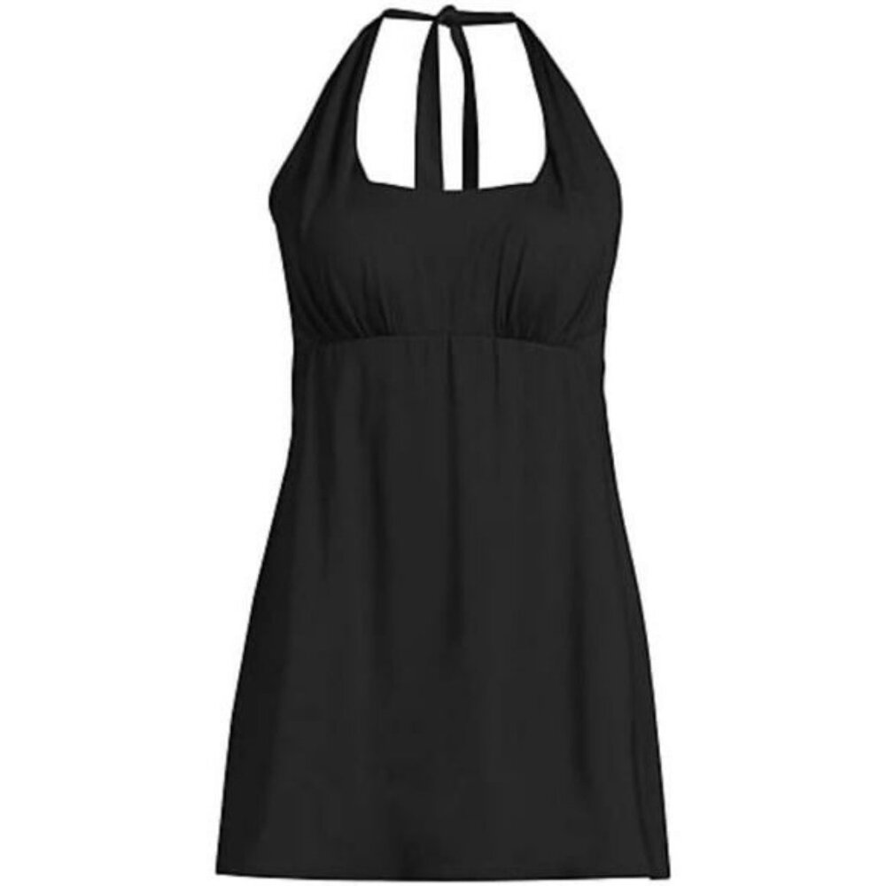 Lands end Square Neck halter neck Swim Dress One Piece Swimsuit small 6-8 - Picture 6 of 7